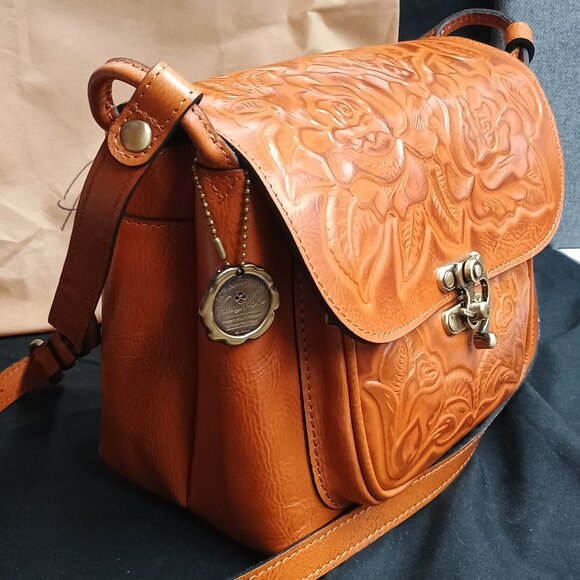 Patricia Nash 10-year Anniversary Rose Tooled Vintage Veg Tan Handbag - Picture 2 of 7